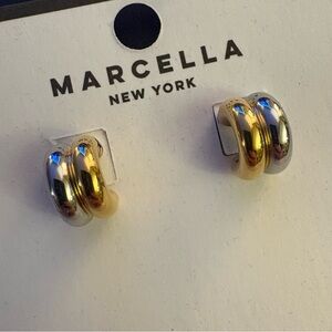 Marcella New York Two-Tone Chunky Hoop Earrings - Gold & Silver